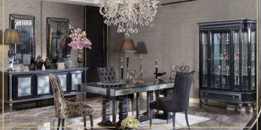 siyah yemek odası masko